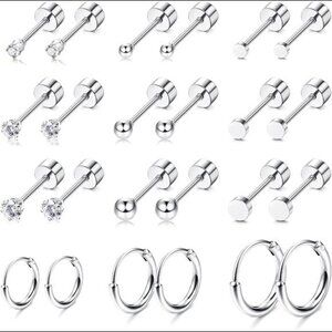 Small Tiny Stud Flat Back Earring Hypoallergenic Gold Studs 14K Stainless Steel